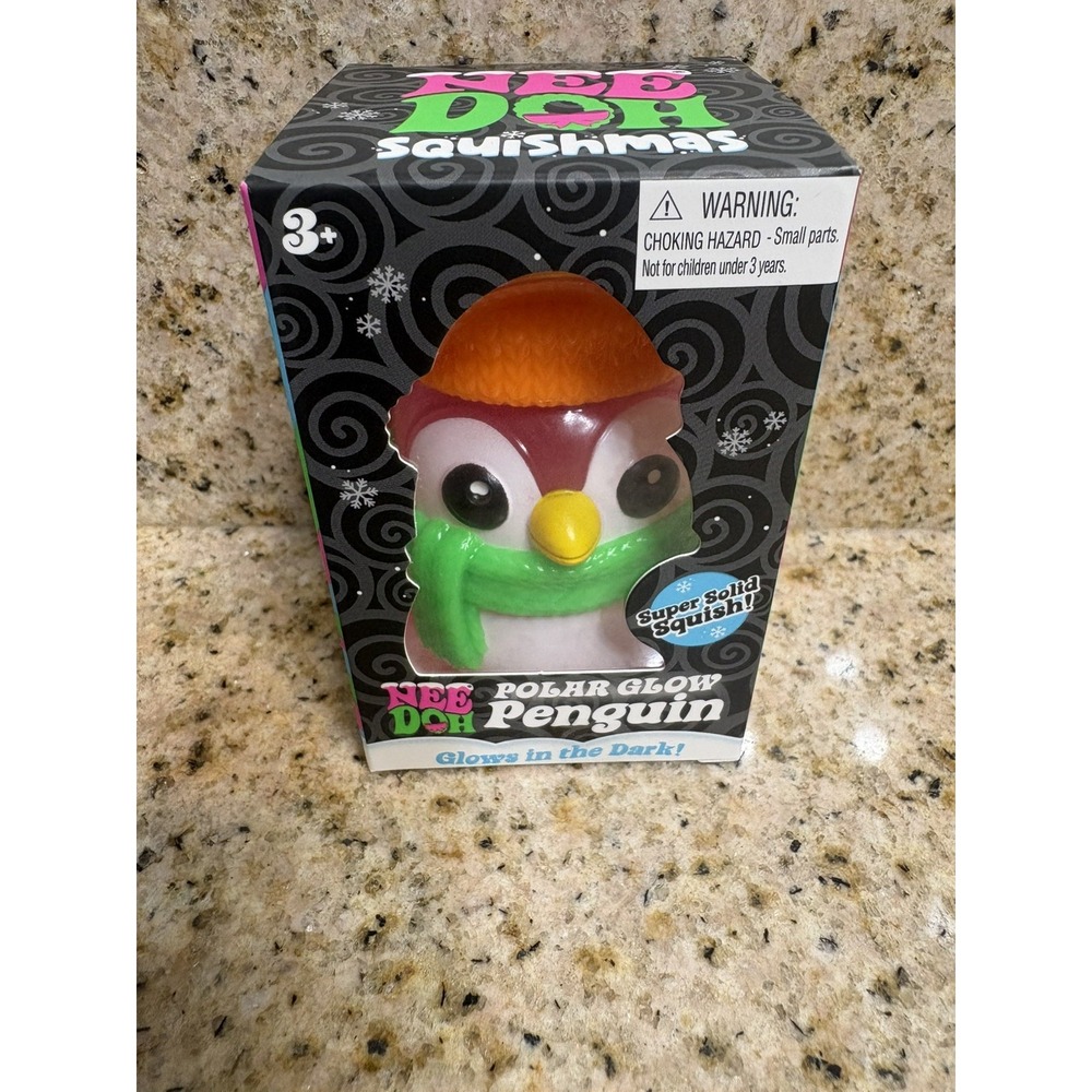 RARE NeeDoh Polar Glow Penguin Squishy Fidget Toy – Glow in the Dark NIB